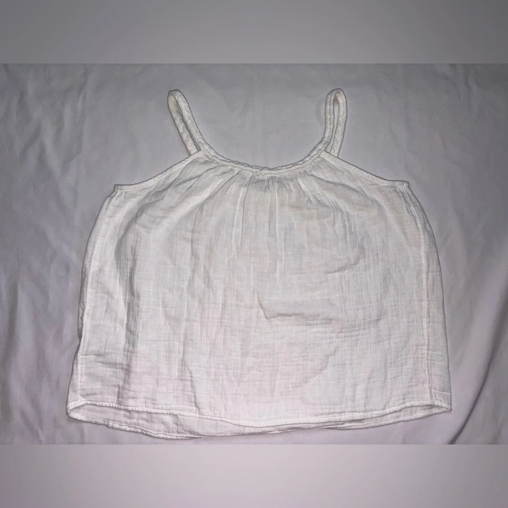 Old Navy NWT Size XS White 100% Cotton Coquette Braided Strap Crop Top - Picture 6 of 8